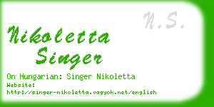 nikoletta singer business card